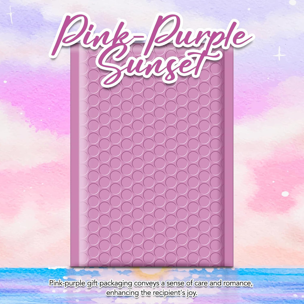 Bubble Mailers 4x8" Padded Envelopes 200 Pack Pinkish Purple