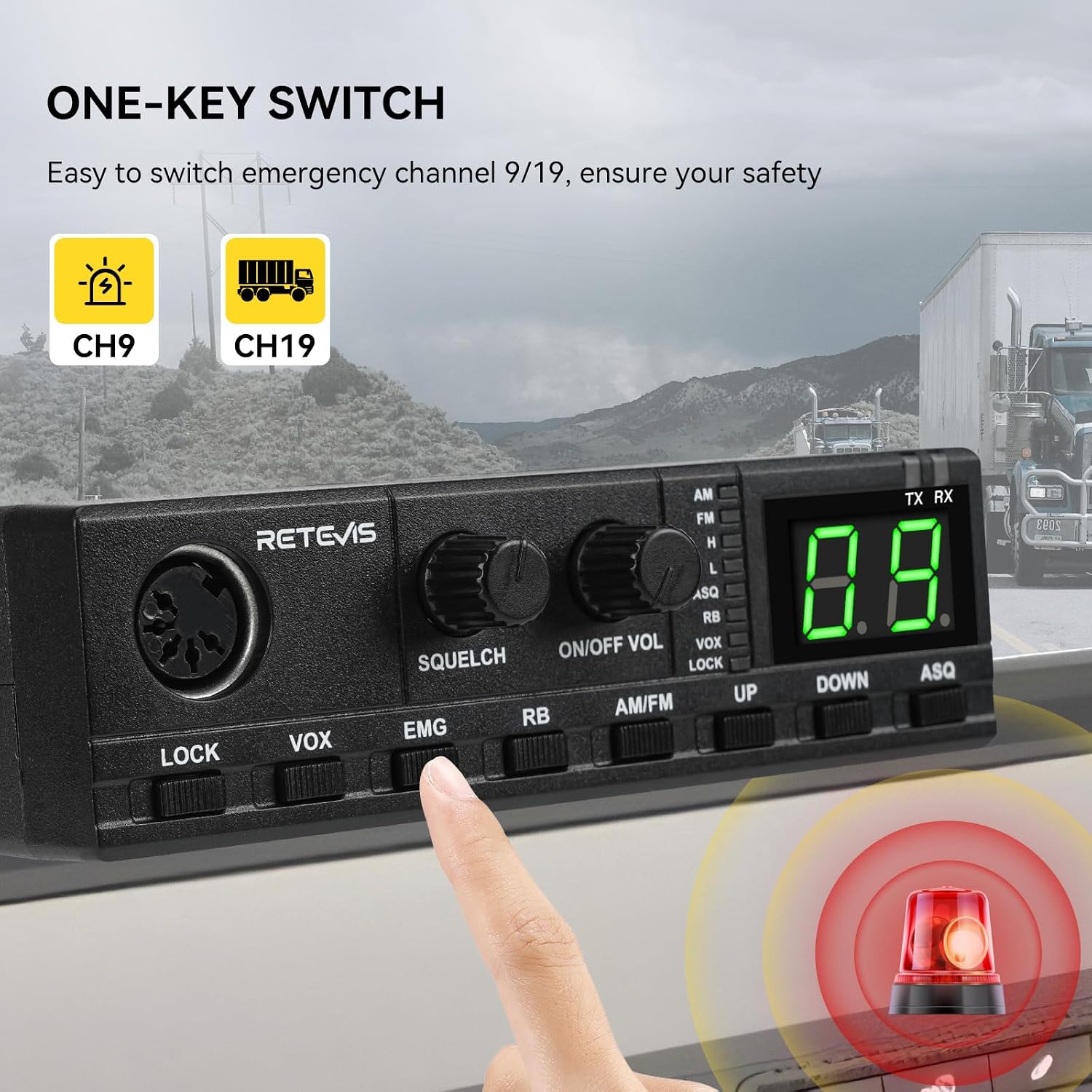 MB2 40-Channel AM/FM CB Radio Kit, CB Radio for Truck with Antenna | Easy to Use, Cigarette Lighter Fixed-Mount, VOX