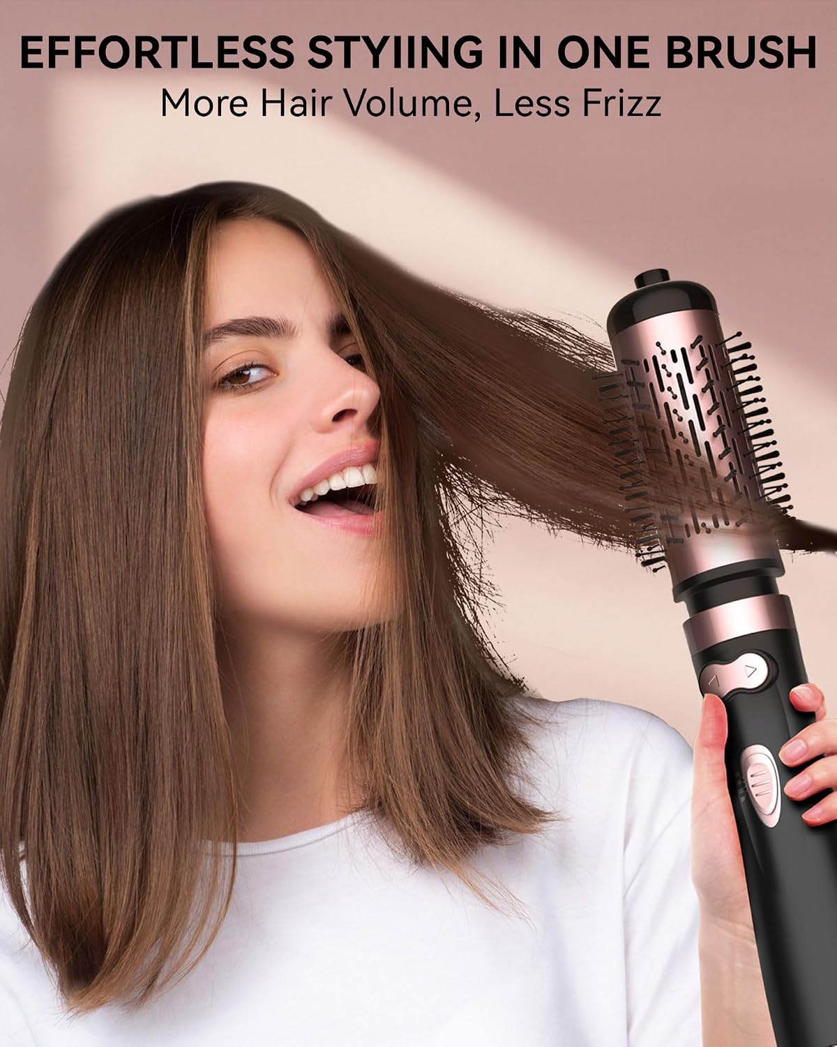 Rotating Hair Dryer Brush, 4-in-1 Hot Air Styler and Rotating Brush, Rotating Blow Dryer Brush with 2 Detachable