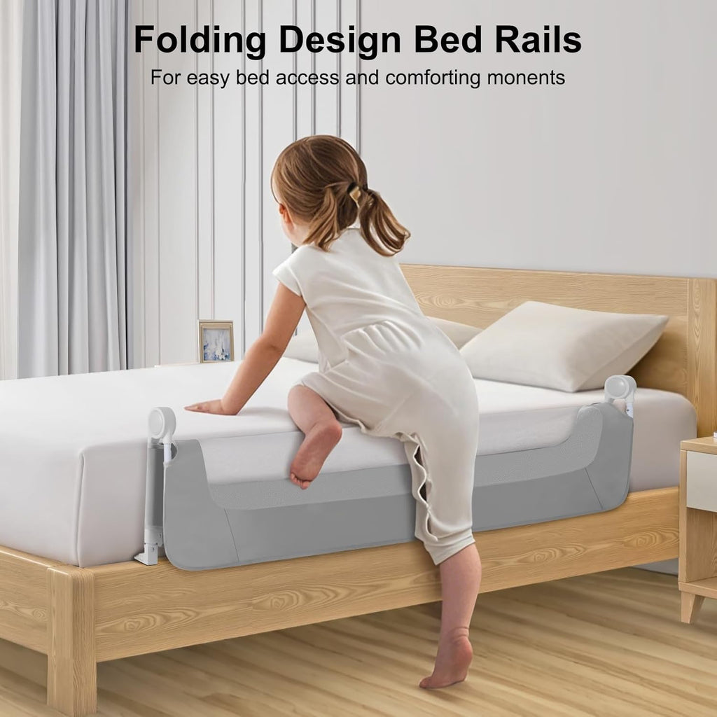 Bed Rail for Toddlers,Swing Down Kids Bed Rails Guard for Twin,Full,Queen,Bunk Size Bed,Extra Tall Child Bed Rail