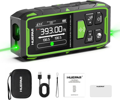 Dual Laser Measuring Tool, Fathers Day Dad Gifts, 393Ft Green-Beam Bilateral Digital Laser Distance Measure 6-Unit