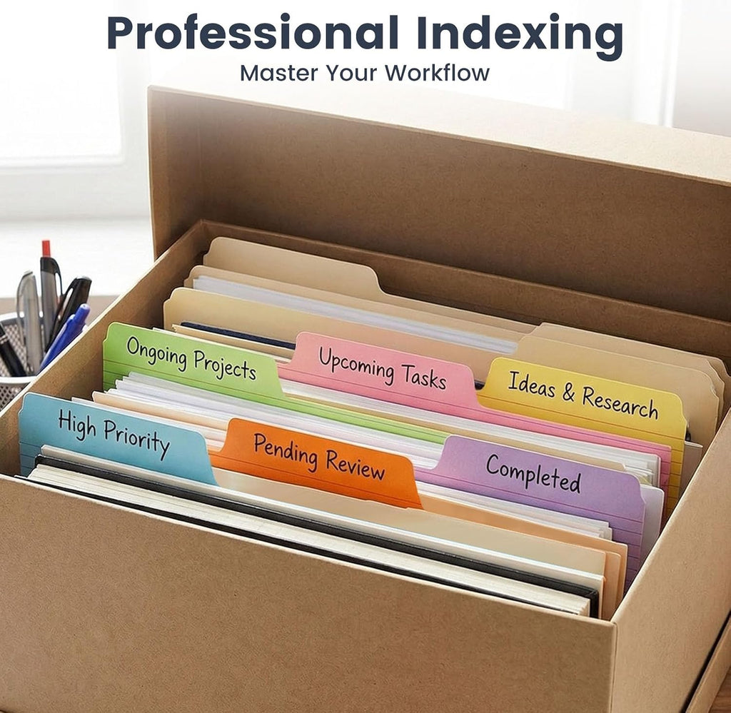 252PCS Index Cards 3x5, Colored Flash Card Dividers with Tabs | 150gsm Paper, 6 Colors, Notecards Memo Scratch Pad