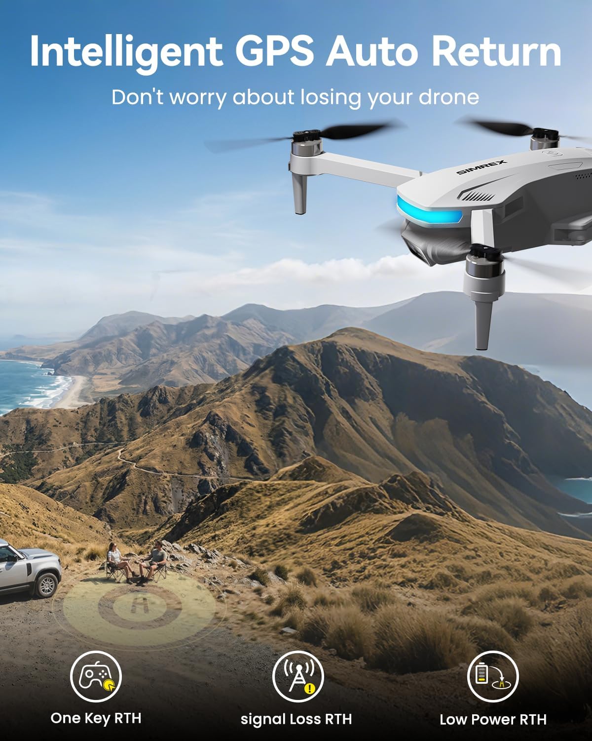 GPS Drone with Camera for Adults 4K, Brushless Motor Drones for Beginners ,5G WiFi FPV Foldable, Auto Return