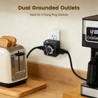 Mechanical Timer with 2 Grounded Outlets Indoor, 24-Hour