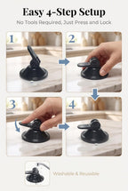10 PCS Suction Cup Hooks, Vacuum Window Hangers for Cars, Black