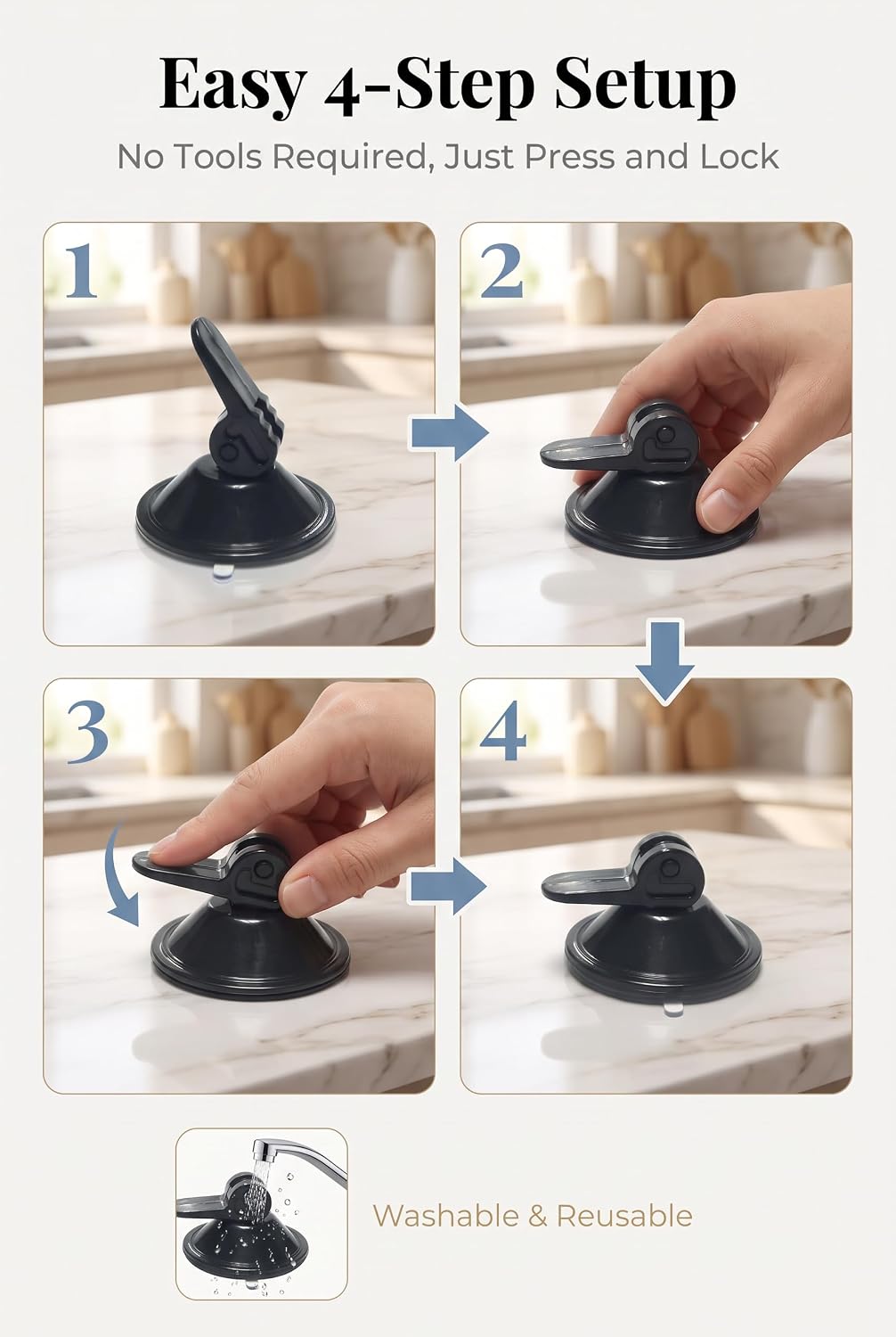 10 PCS Suction Cup Hooks, Vacuum Window Hangers for Cars, Black