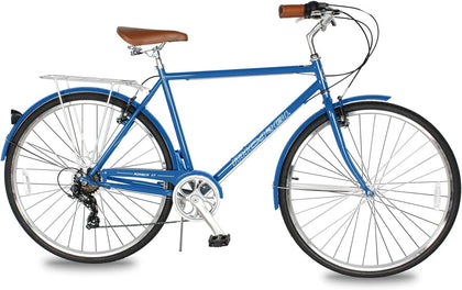 ROASCA 700C City Bike 7 Speed V-Brake Commuter Adults Bicycle with Luggage Carrier