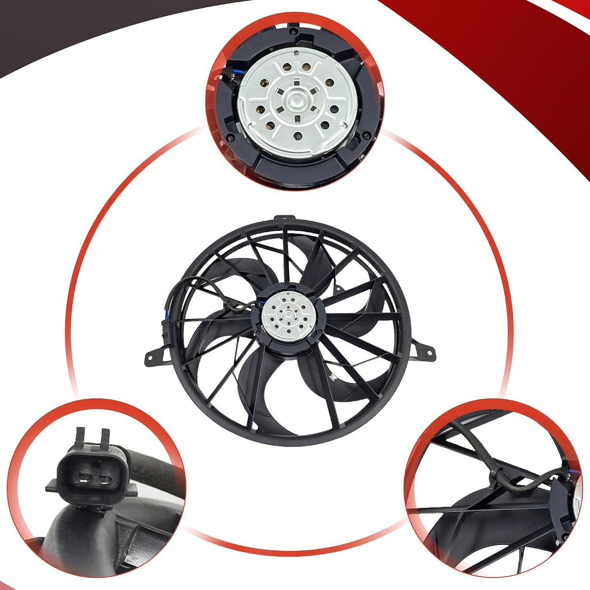 PartsFlow Radiator Cooling Fan Assembly for 1999-2003 Jeep Grand Cherokee for 2002-2003 Jeep Liberty 620-010