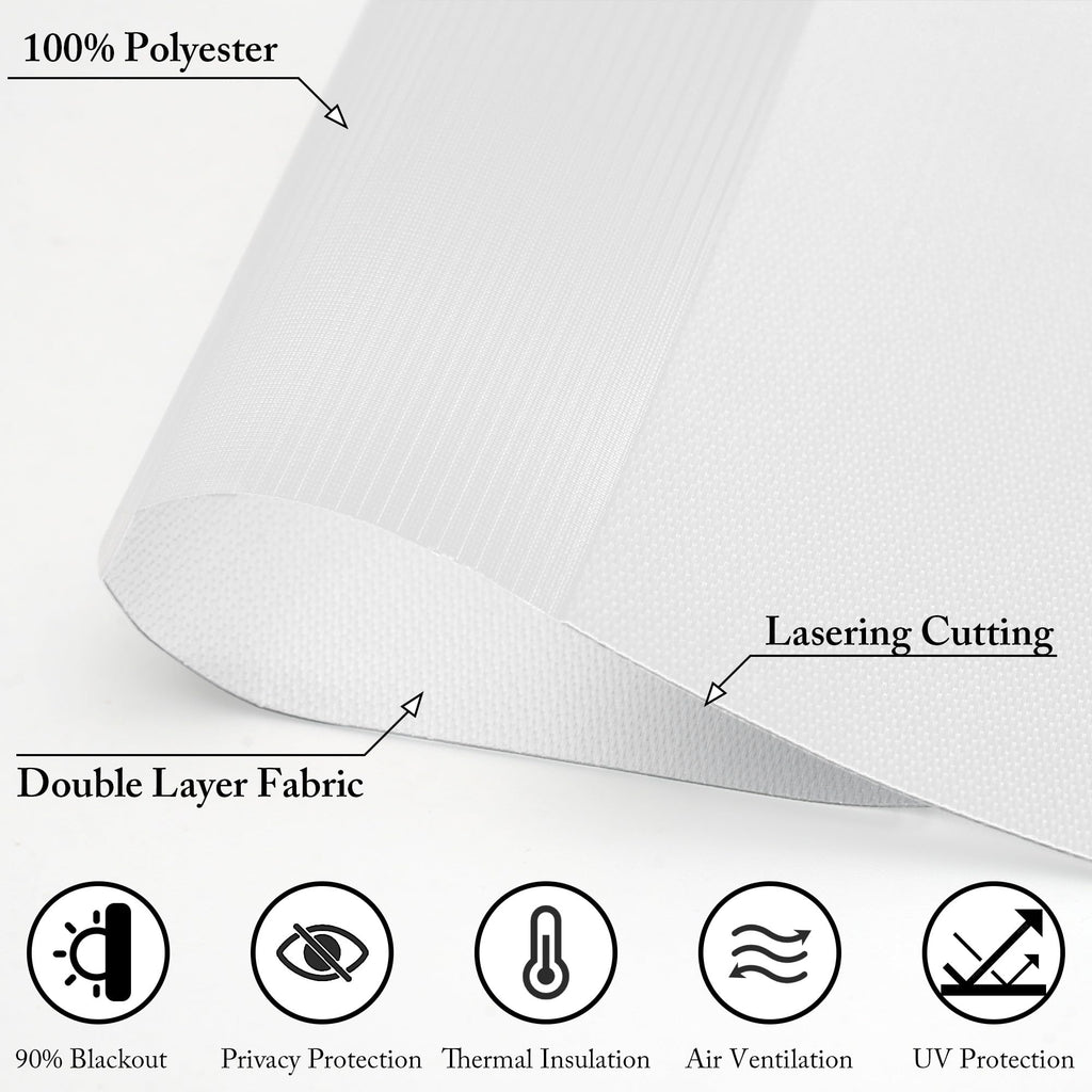 Zebra Blinds for Windows, White, 35 in (W) x 64 in (H)