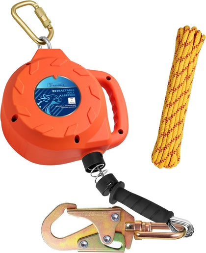 TRSMIMA Fall Protection Retractable Lanyard - 20ft Self-Retracting | Lifeline Safety Yoyo Fall Arrest Safety