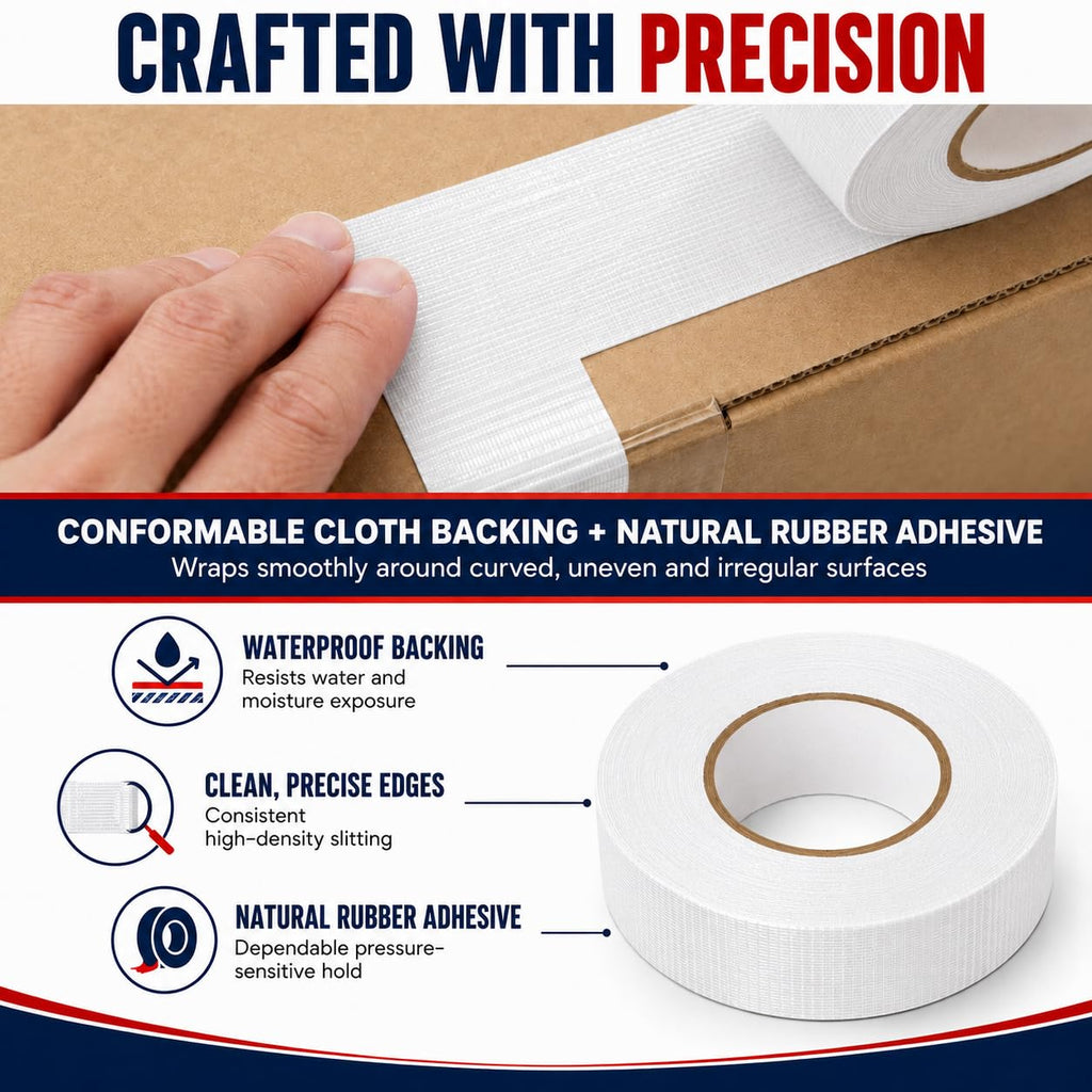 CDT-36 White Cloth Duct Tape, 1/2 Inch x 60 Yards