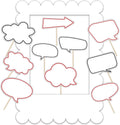 23 Pcs Large Blank Photo Booth Props Set White Scalloped Picture Frame with Bubble DIY Selfie Props for Graduation