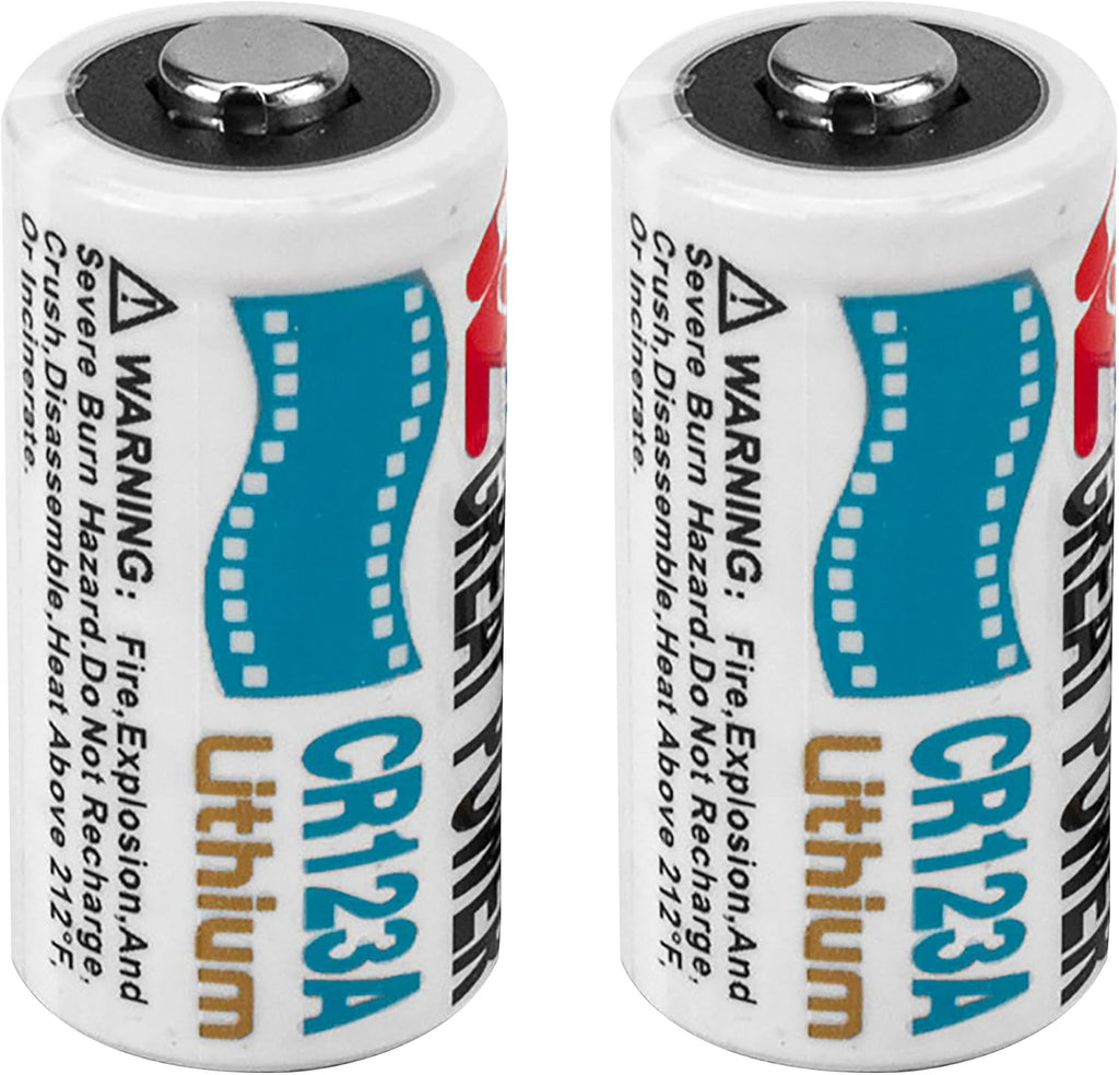CR123A 3V Lithium Batteries – 2 Pack | Non-Rechargeable Battery for Flashlights, Laser Sights, Cameras, and Security