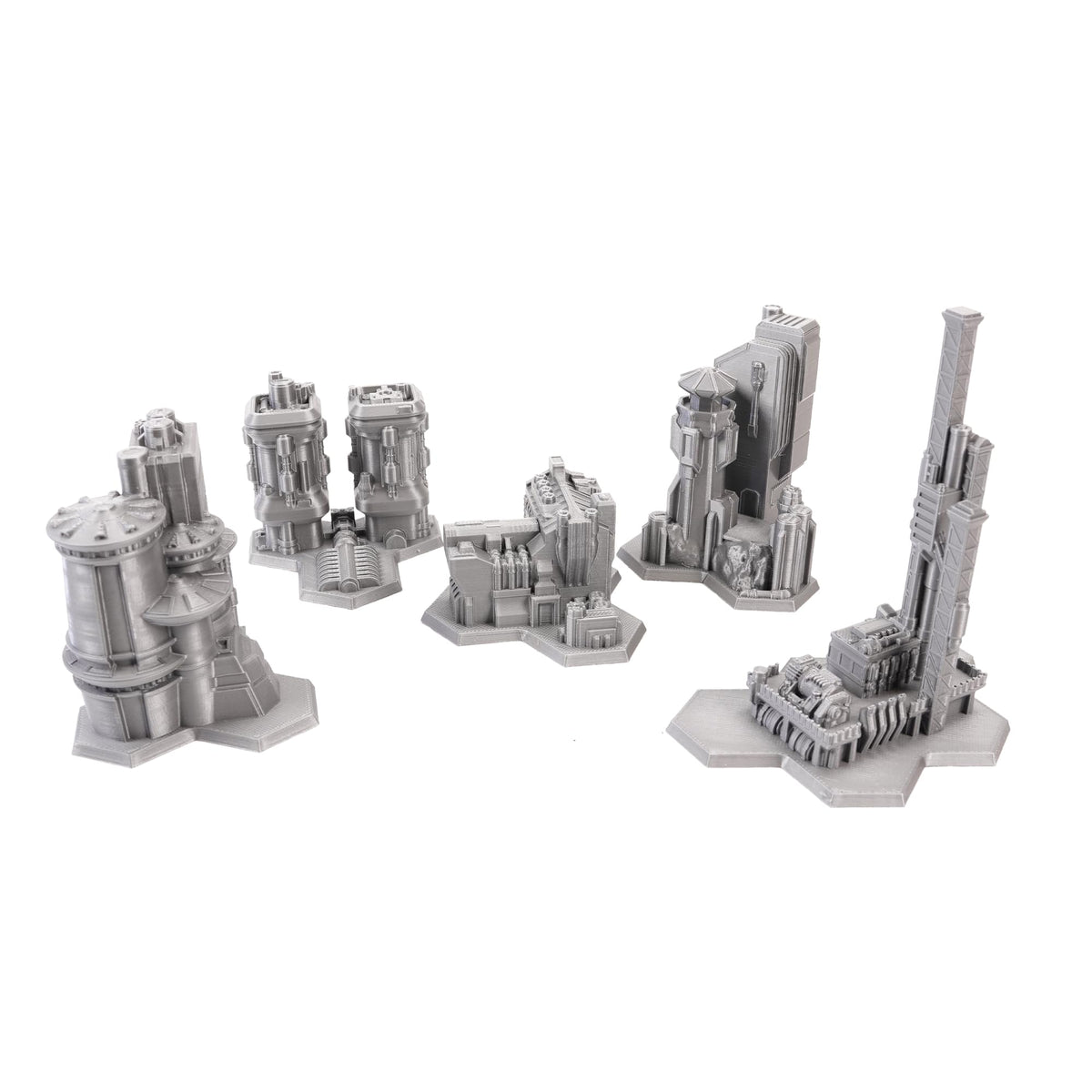 6mm Sci-Fi Cityscape Bundle 1 Hex for Miniatures Games Such as Epic Battletech Adeptus Titanicus (Bundle 1 with Hexes)