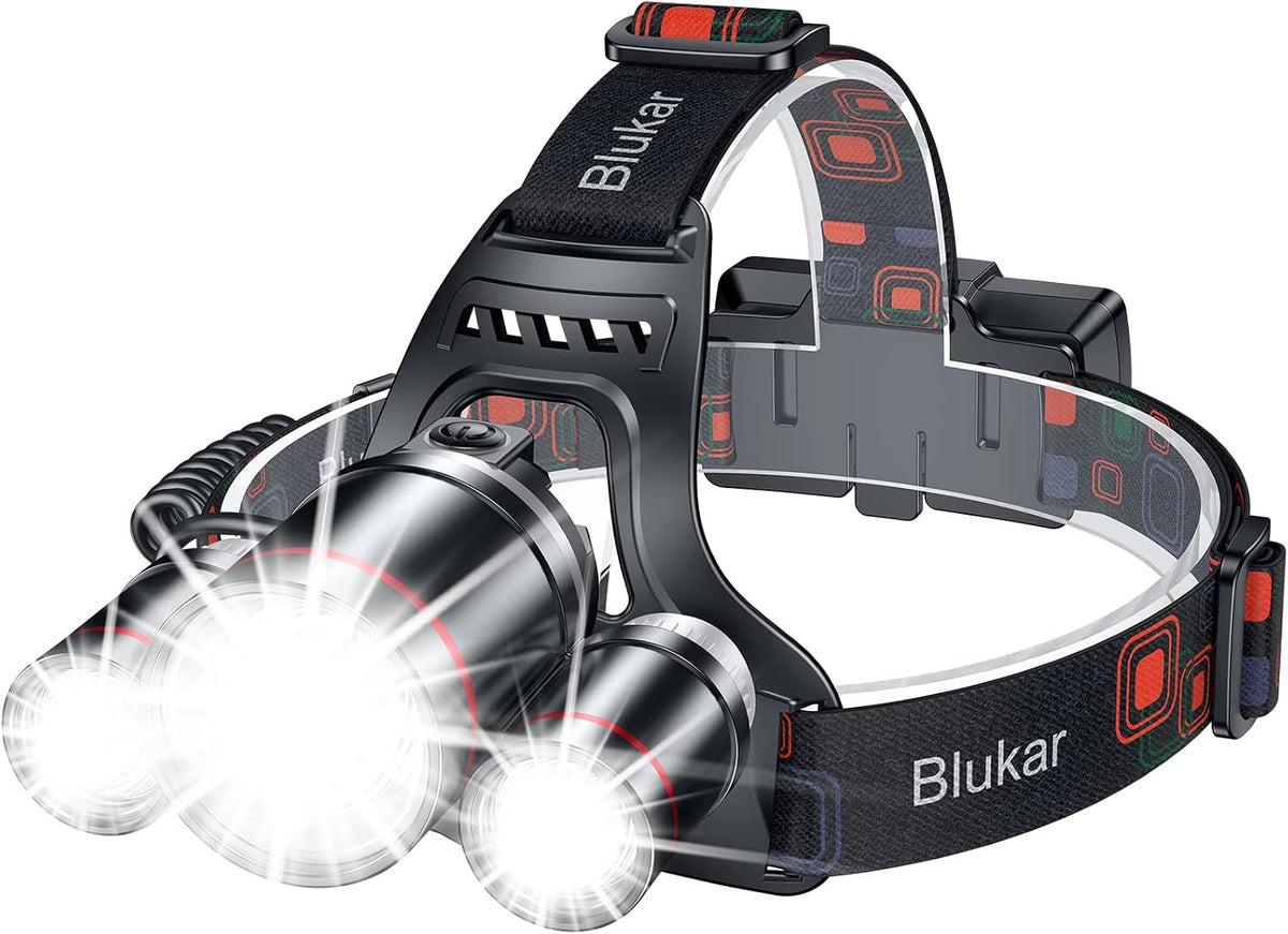 LED Headlamp Rechargeable,Ultra Bright Headlight with 3 Lights