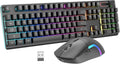 Wireless Gaming Keyboard and Mouse Combo, Mechanical Feel(Gray)