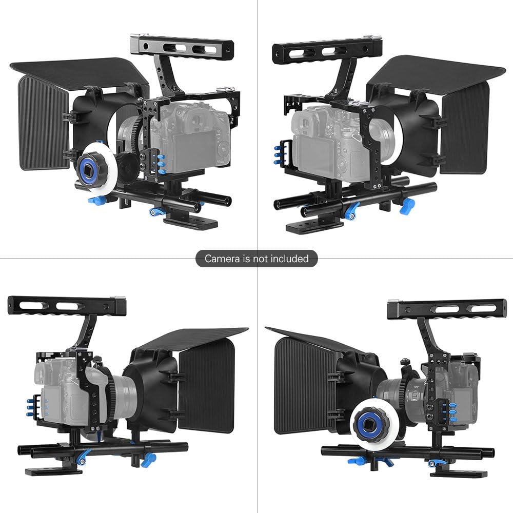 Camera Cage Kit C500 Aluminum Alloy Camera Camcorder Video Cage Rig Kit Film Making System with 15mm Rod Matte Box