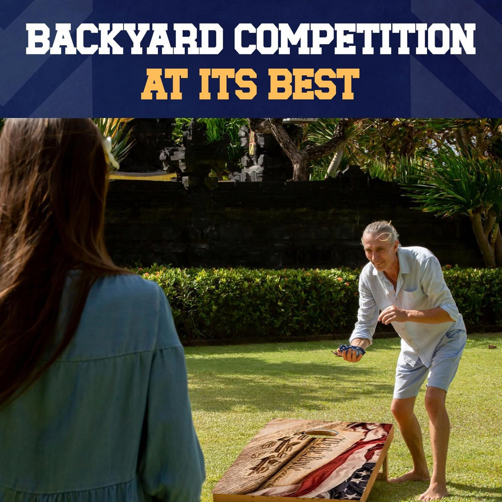 All Weather Cornhole Bags - 6"x6" Premium Plastic Pellet Resin-Filled, Weather-Resistant, Solid Color Duck Cloth