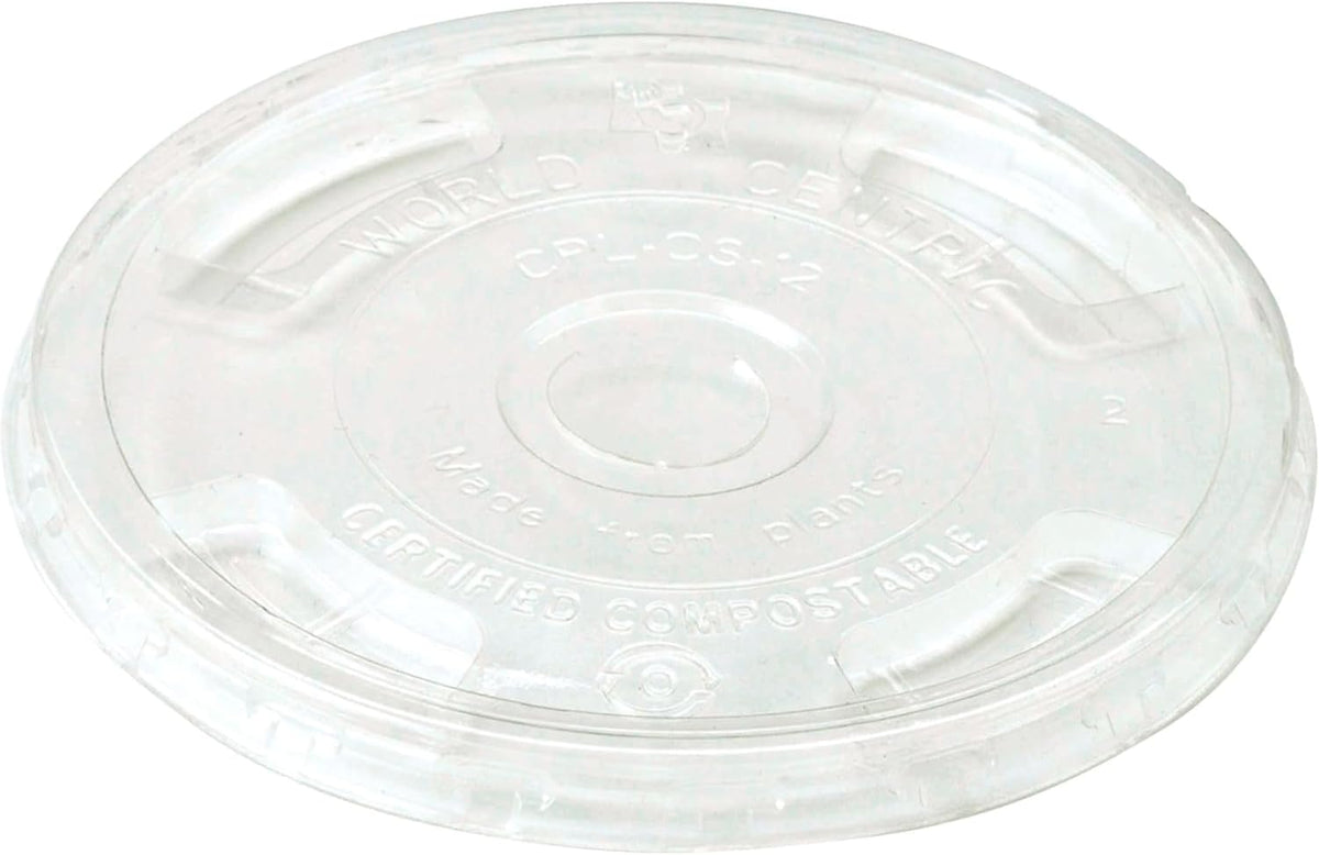 Compostable Cup Lids, Fits 9-24 Oz Cold Cups, Pack of 200