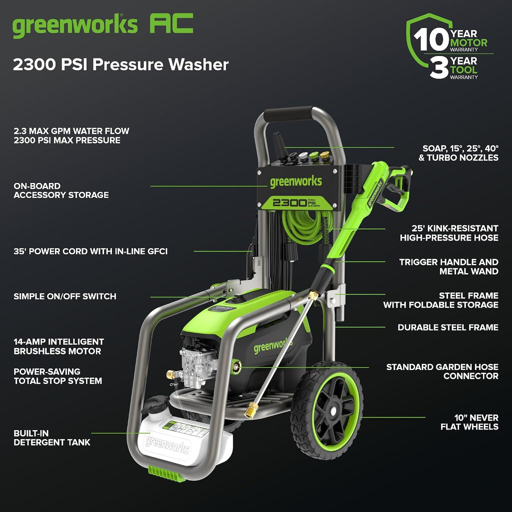 Pro 2300 PSI 2.3 GPM Electric Pressure Washer(SGS Certified)