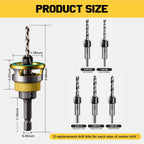 17PCS Countersink Drill Bits with Box,5pcs 2 Flute TCT Alloy Tapered Bits