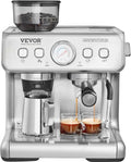 Espresso Machine Built-in Grinder, 15 Bar Semi-Automatic Espresso Coffee Maker with Milk Frother Steam Wand, PID