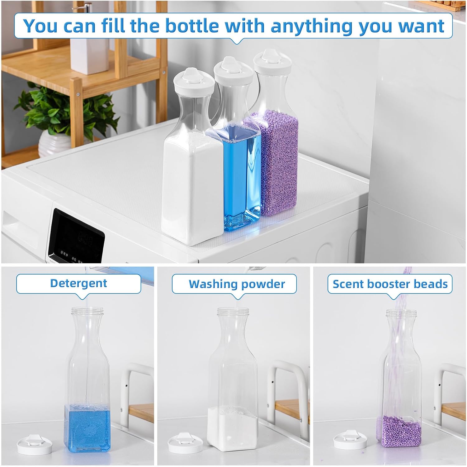 Laundry Detergent Dispenser,54oz Fabric Softener Dispenser,Plastic Liquid Laundry Detergent Container,Laundry