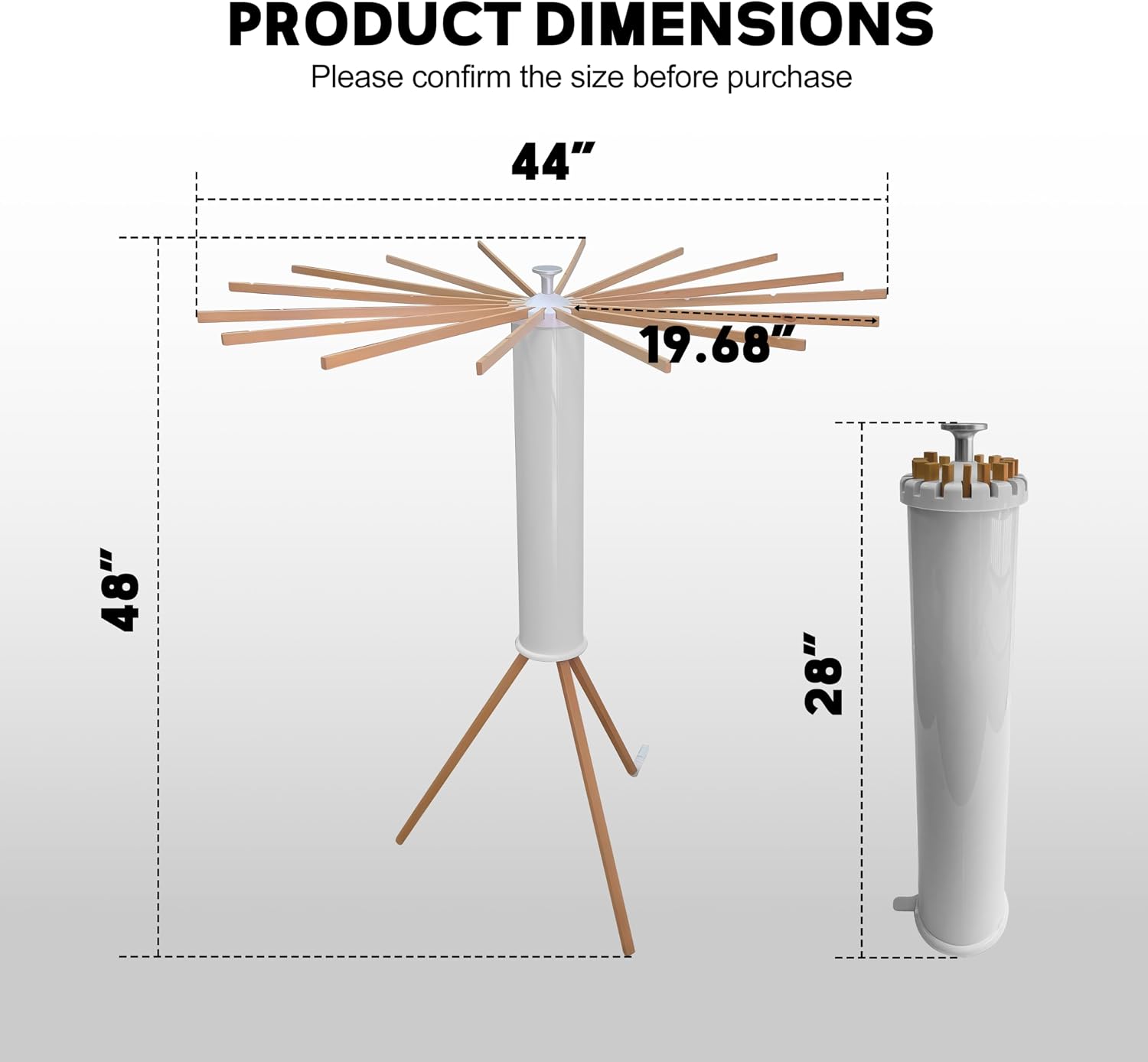 Clothes Drying Rack Foldable, Rotary Tripod Laundry Drying Rack,16 Wooden Poles,Rotatable Portable Floor Standing