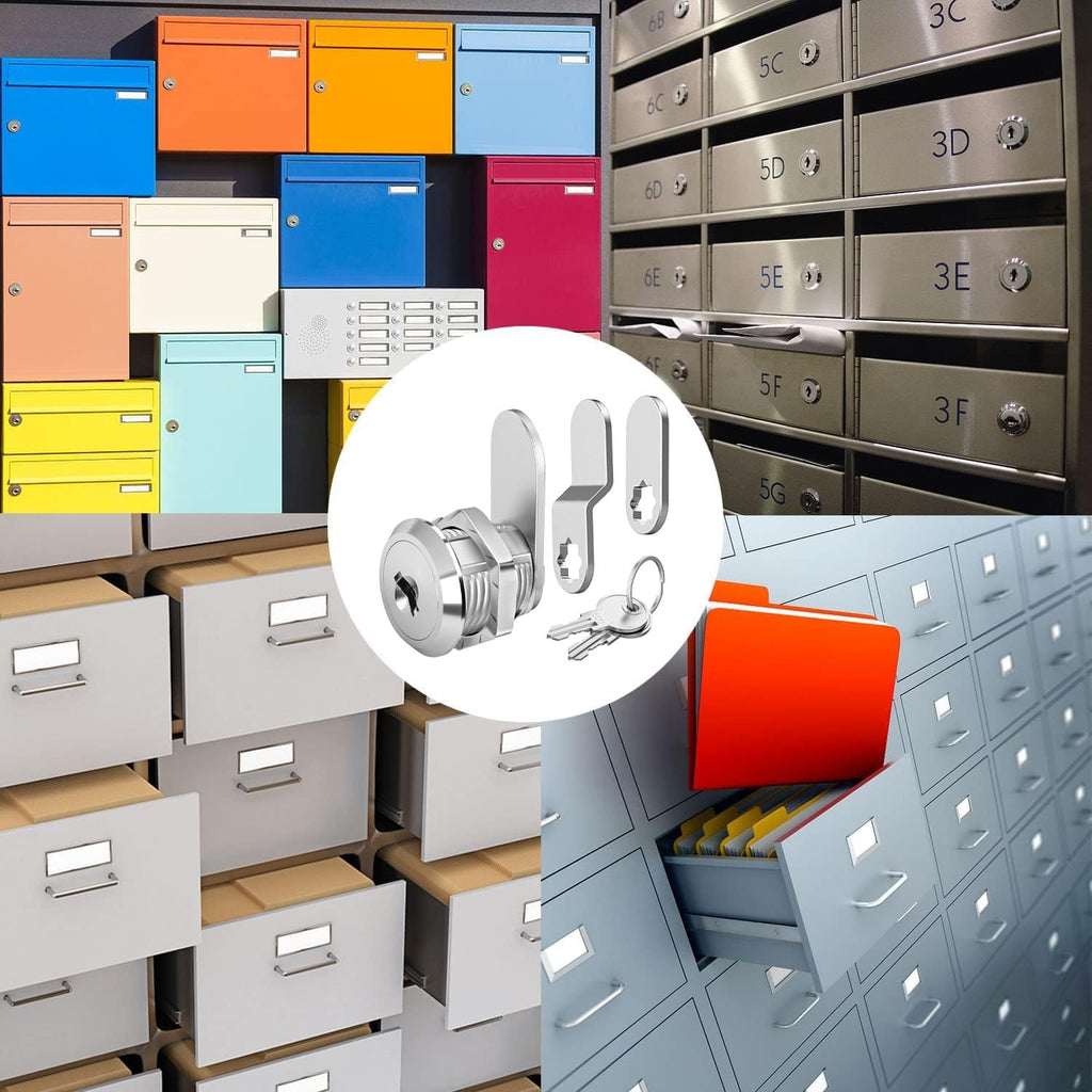5/8 Cam Locks - 5/8 Diameter Cam Lock Keyed Alike Cabinet Locks Secure Files Drawers Mailbox RV Cylinder Replacement