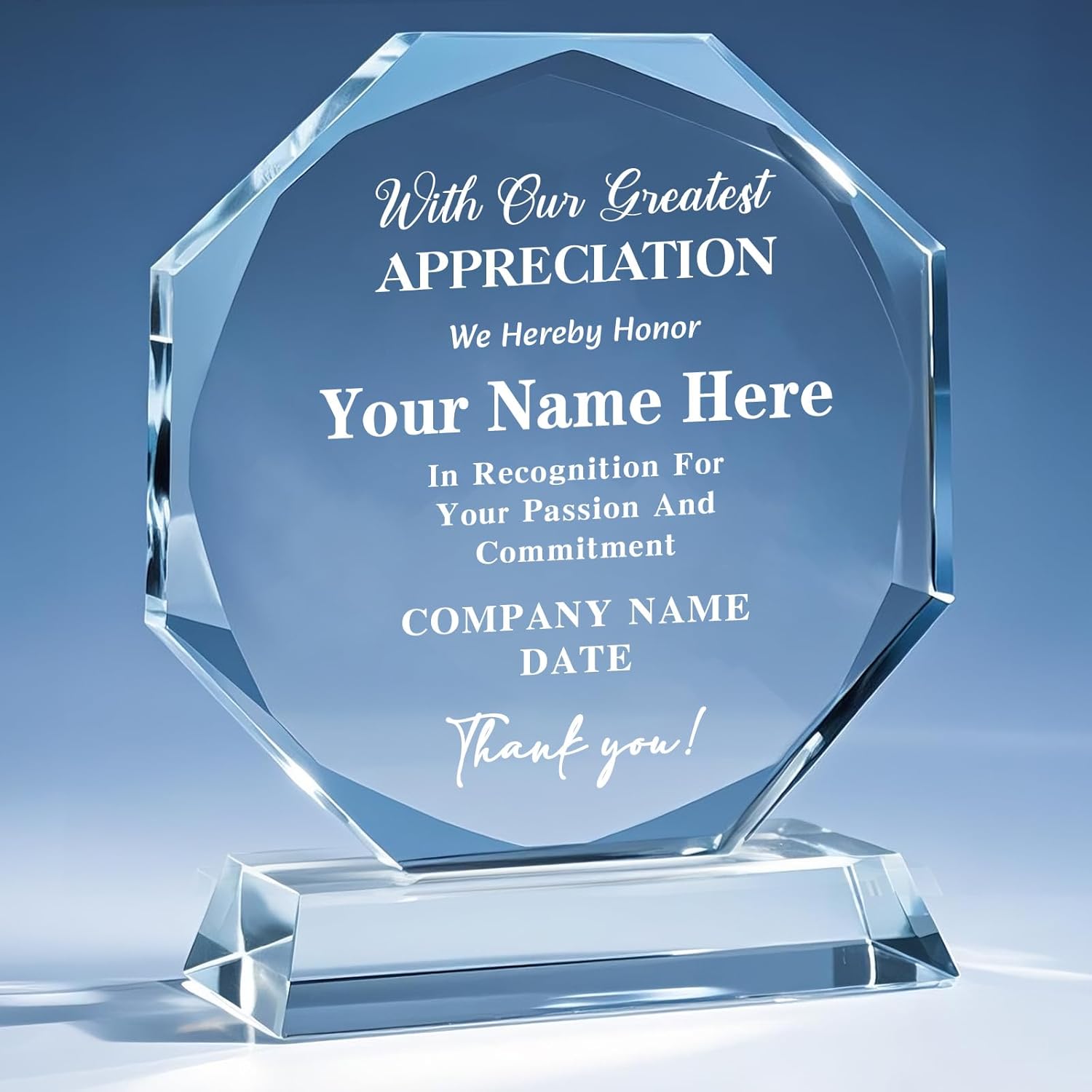 Personalized Trophy Award - Plaques Personalized Engraved - Custom Crystal Awards and Trophies for Employee