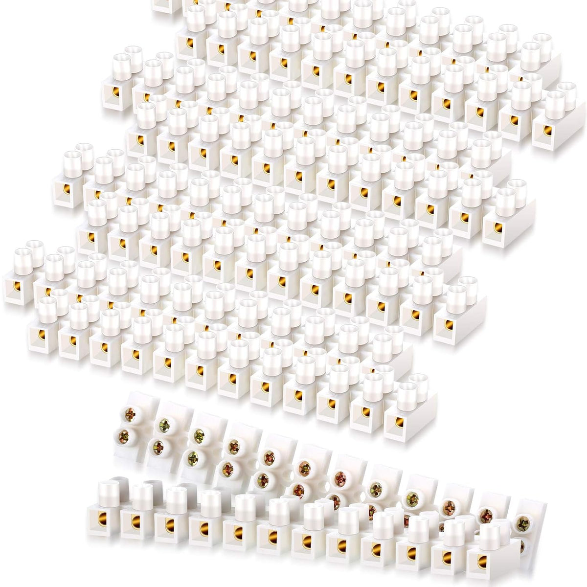 Weewooday 20 Pieces Terminal Strip 12-Position Dual Row Wire Block