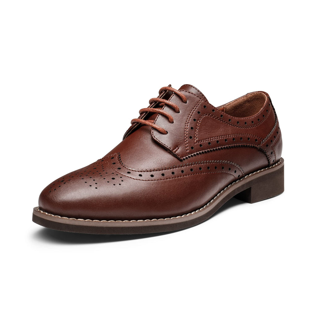 Women's Formal Wingtip Brogue Oxfords,Brown,8