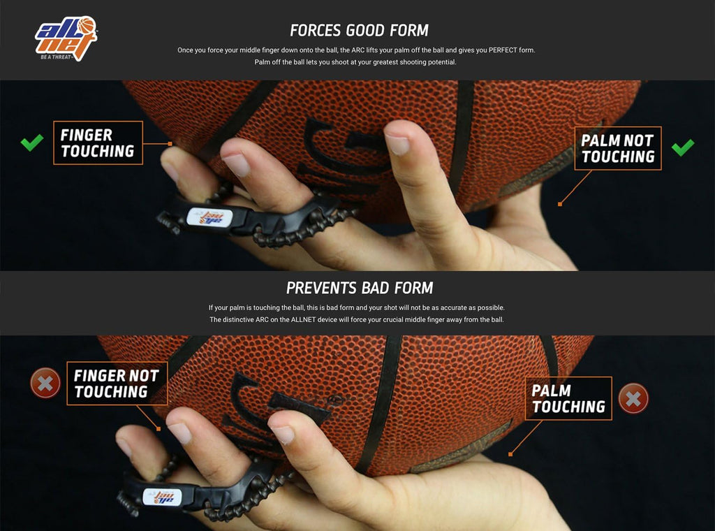 Basketball Shooting Aid Hoops Training Shooting Device, Help Improve Your Skills & Shot with Finger Trainer no Gloves