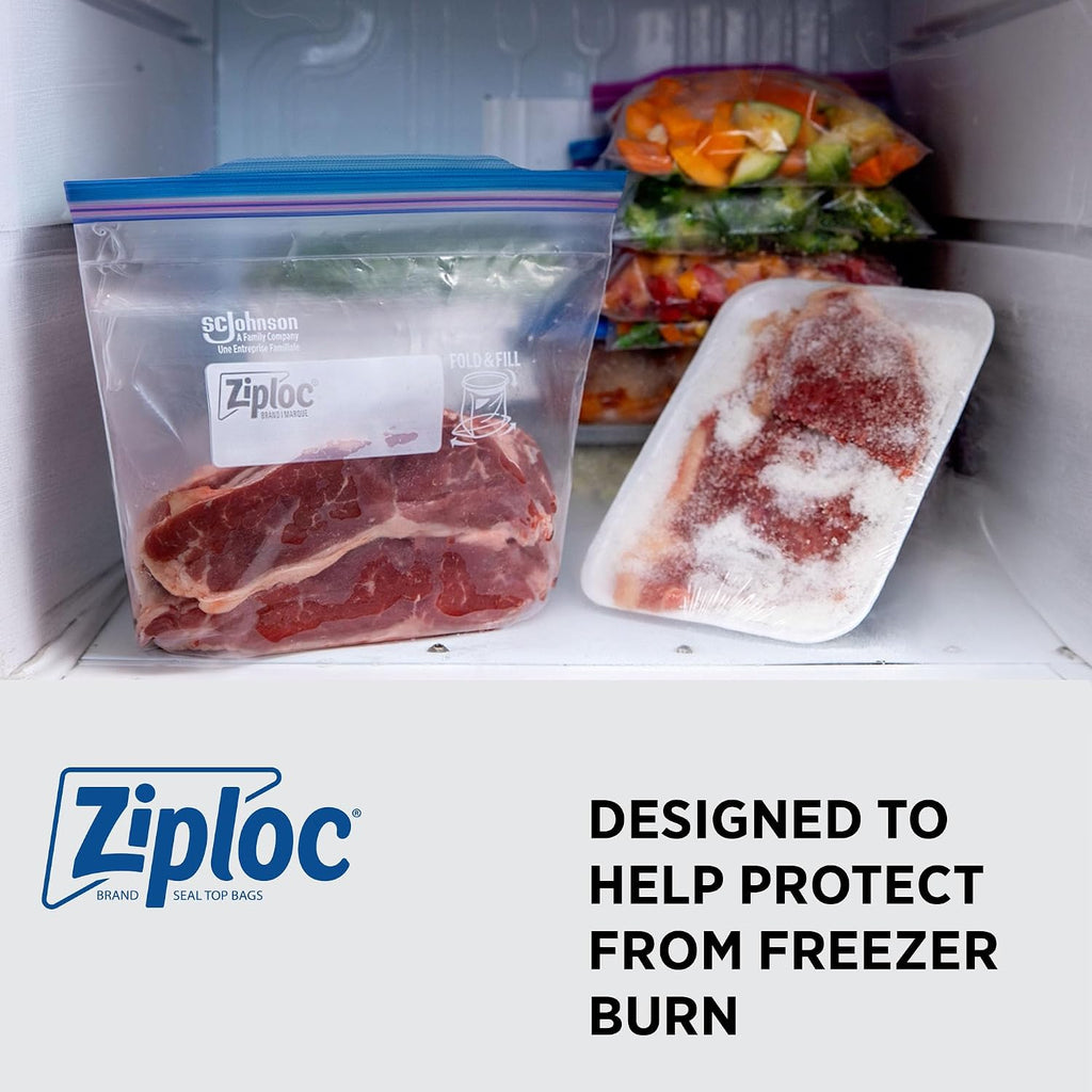 Ziploc Gallon Freezer Bags, Grip n Seal, 250 Count