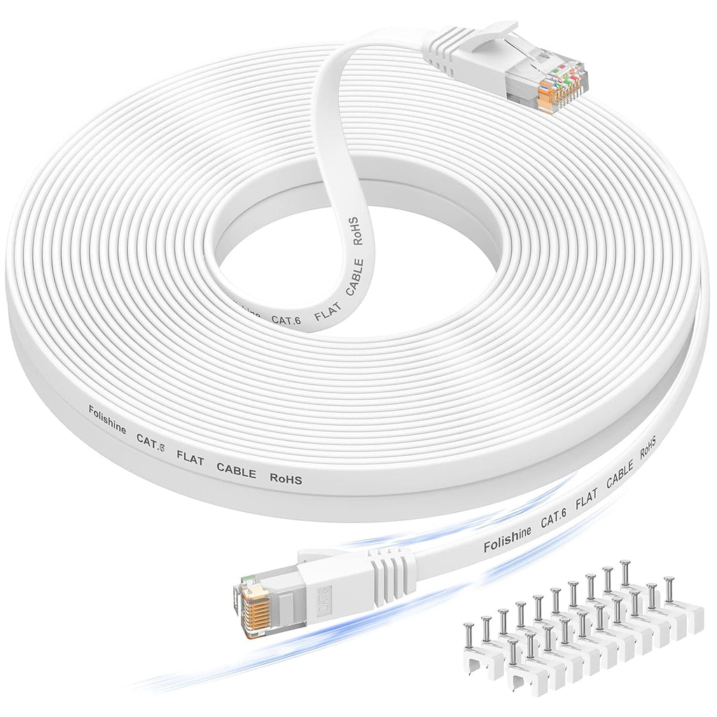 50 ft Ethernet Cable, Cat 6e/Cat 6 High Speed Long Internet Network Cable | High Soft Lan Cable with Clips/RJ45