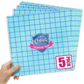 12"x12" Vinyl Transfer Tape Sheets - 5pk Clear w/Blue Gridlines