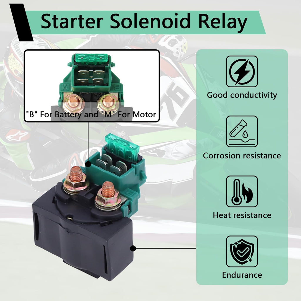 Starter Solenoid Relay, Compatible with Kawasaki Bayou 220 KLF200 Relay