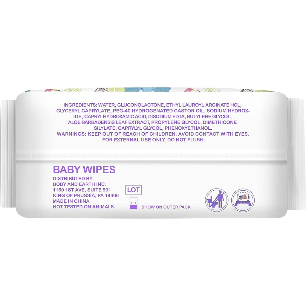 Baby Wet Wipes Unscented - Extra Large Size, Durable, 99% Water-Based & Gentle on Sensitive Skin for Face & Body,320