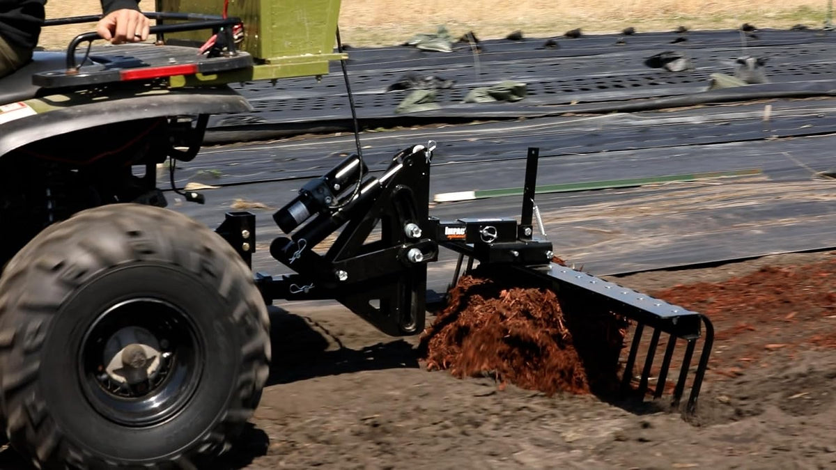 Impact Implements 62" Agricultural Landscape Rake for ATV/UTV/Tractor | Featuring spring steel tines that will not