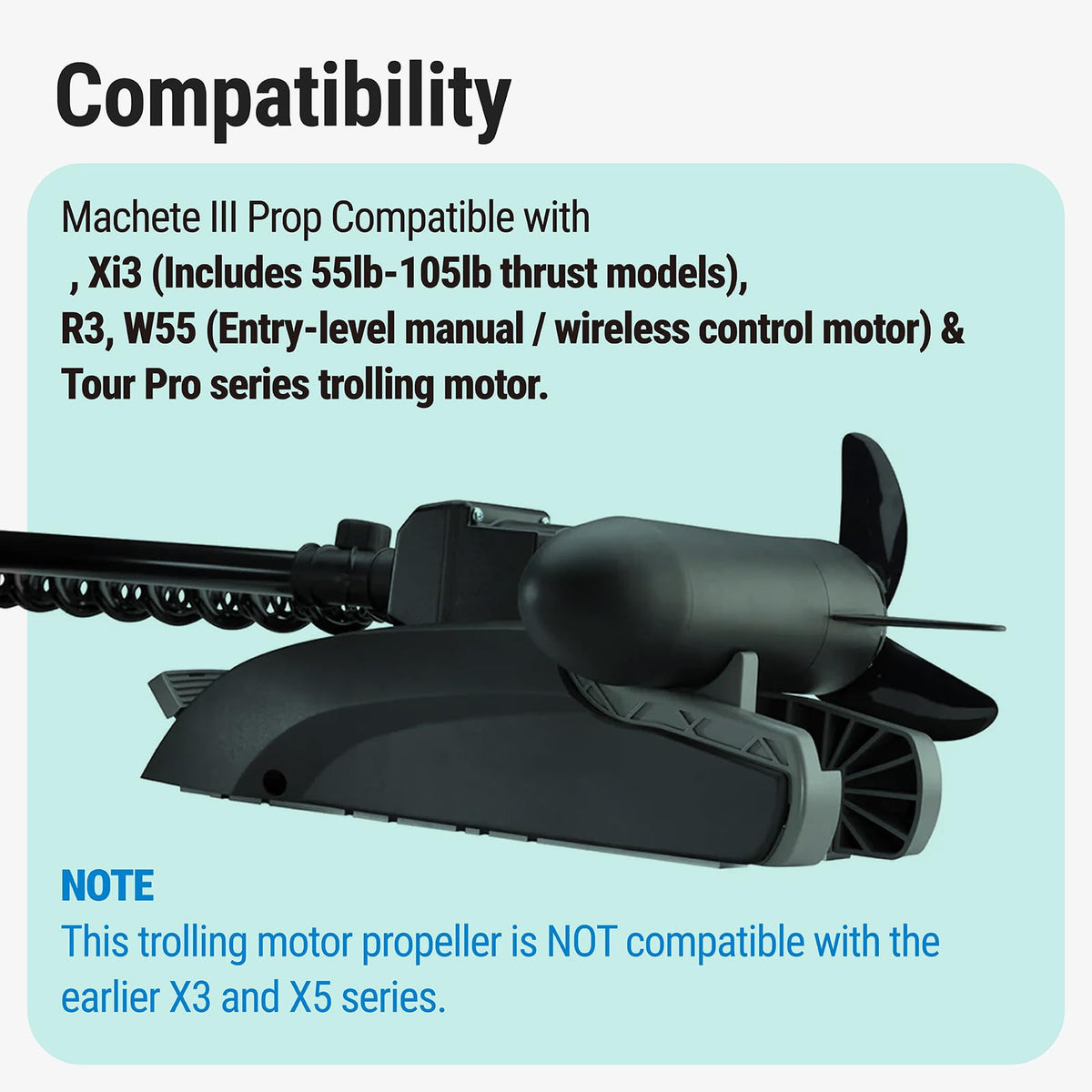 Machete III Propeller Compatible with Motorguide Trolling Motor, 3.5" Hub