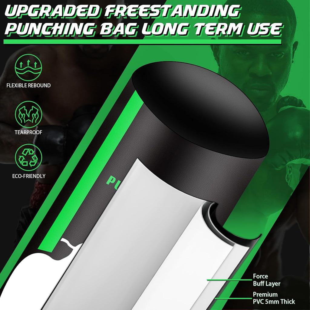 Freestanding Punching Bag with Gloves, 70'' Heavy Boxing Bag with Stand for Adult Teens, Standing Women Men