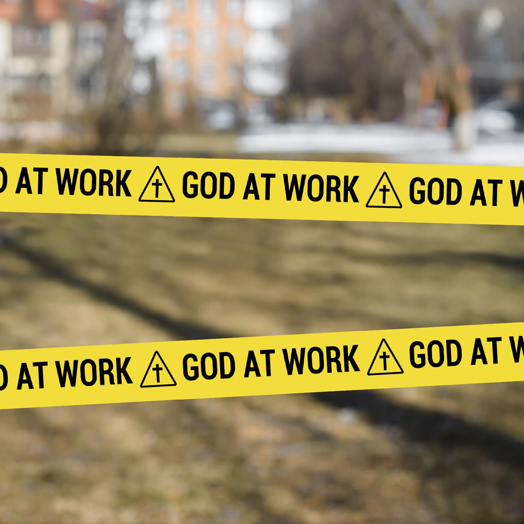 200ft God at Work Caution Tape Religious Construction Tape