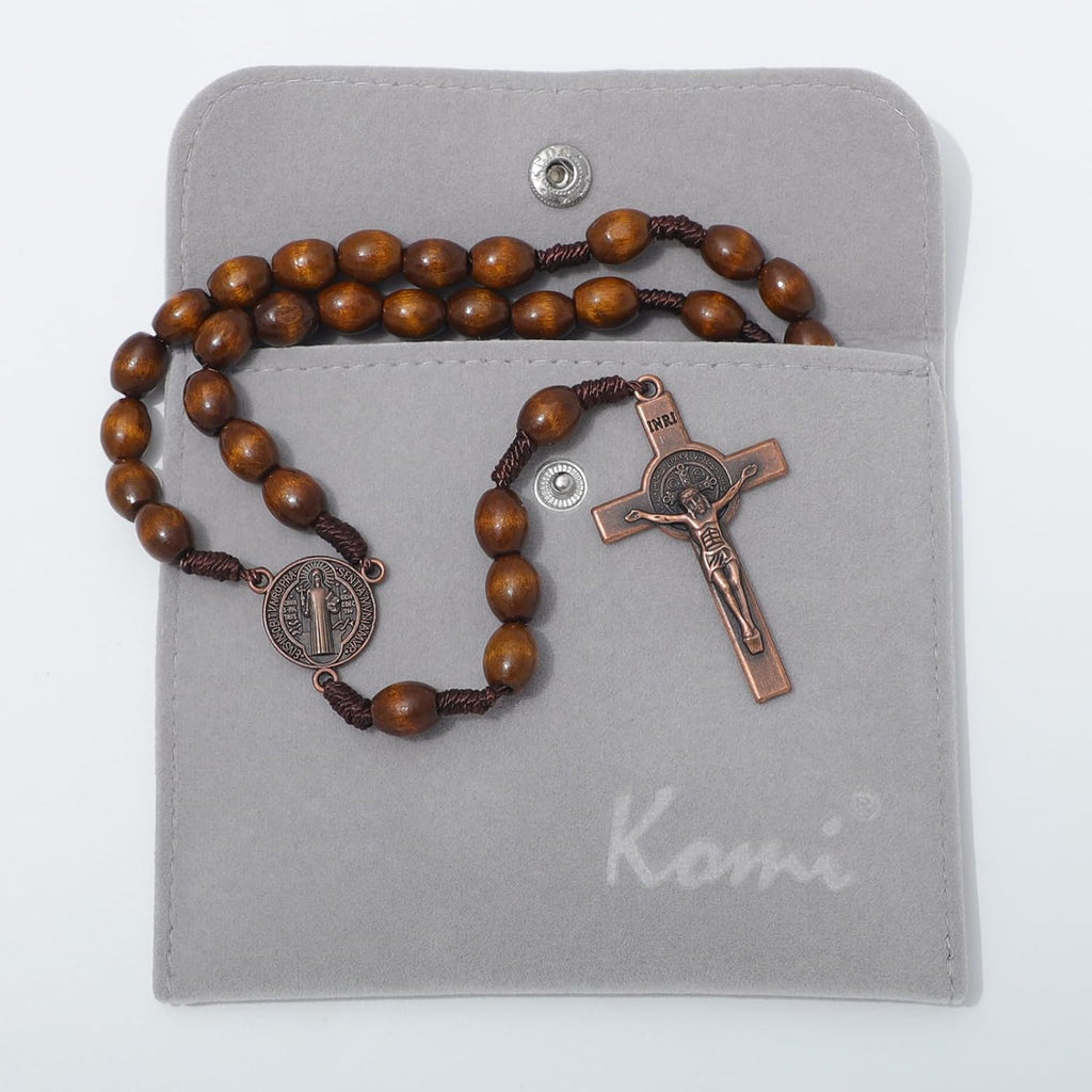 Handmade Wooden Catholic Rosaries, Rosary Beads Necklace Wood Christian Prayer Beads Catholic Christian Gift