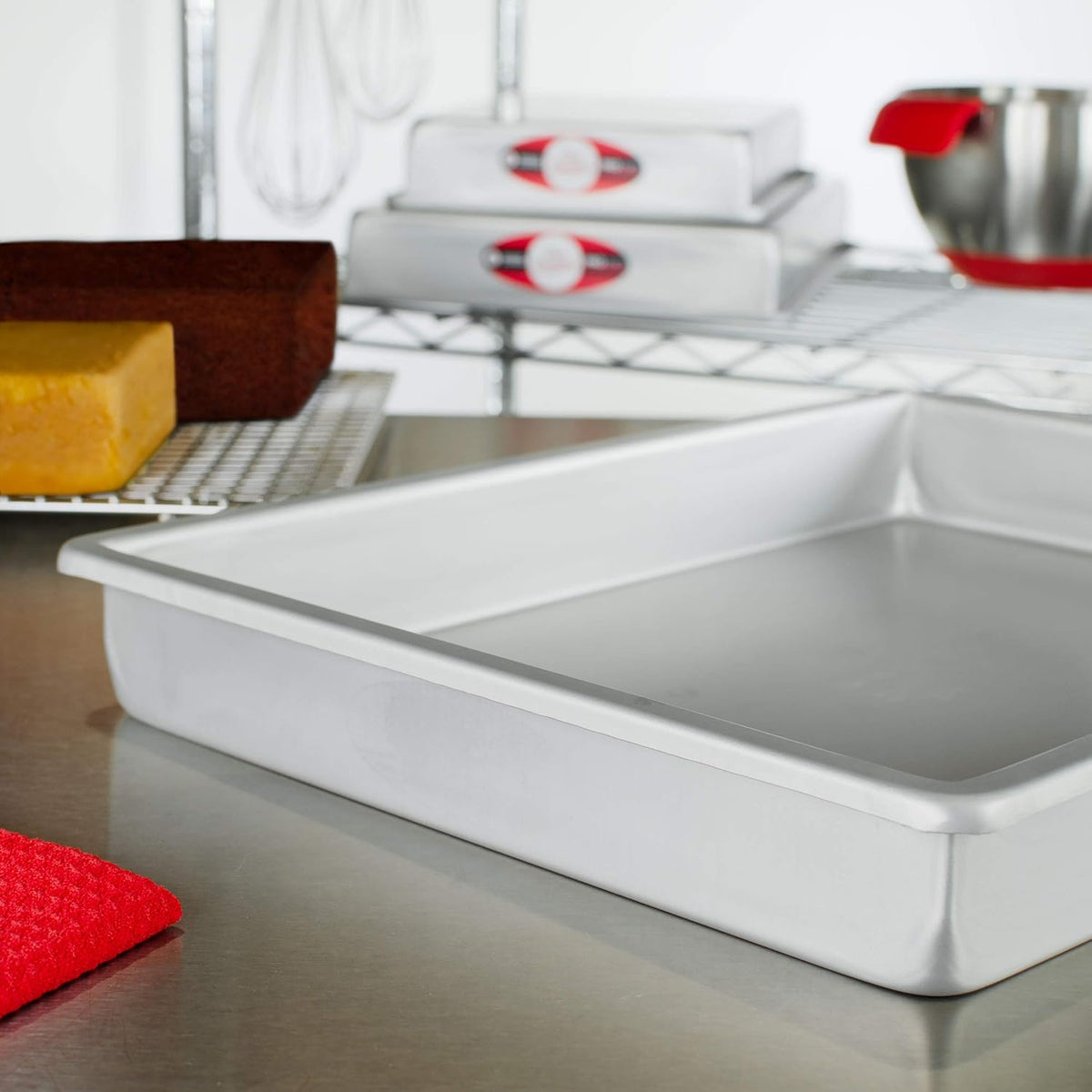 POB-12162 Anodized Aluminum Sheet Cake Pan, 12 x 16 x 2 Inch