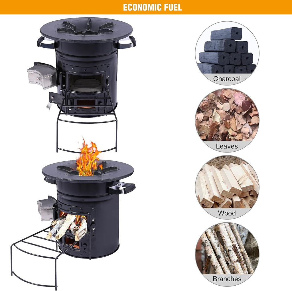 Camping Rocket Stove Wood Burning Portable for Cooking, Outdoor Camping Wood Stove with Carrying Bag for Backpacking