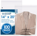 14” X 20” (100 Count) Self Seal Clear Poly Bags with Suffocation Warning