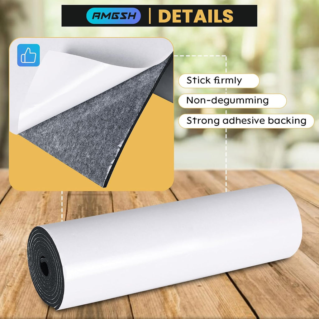 1/8" Thick, 12" x 59" Neoprene Foam Sheet with Adhesive
