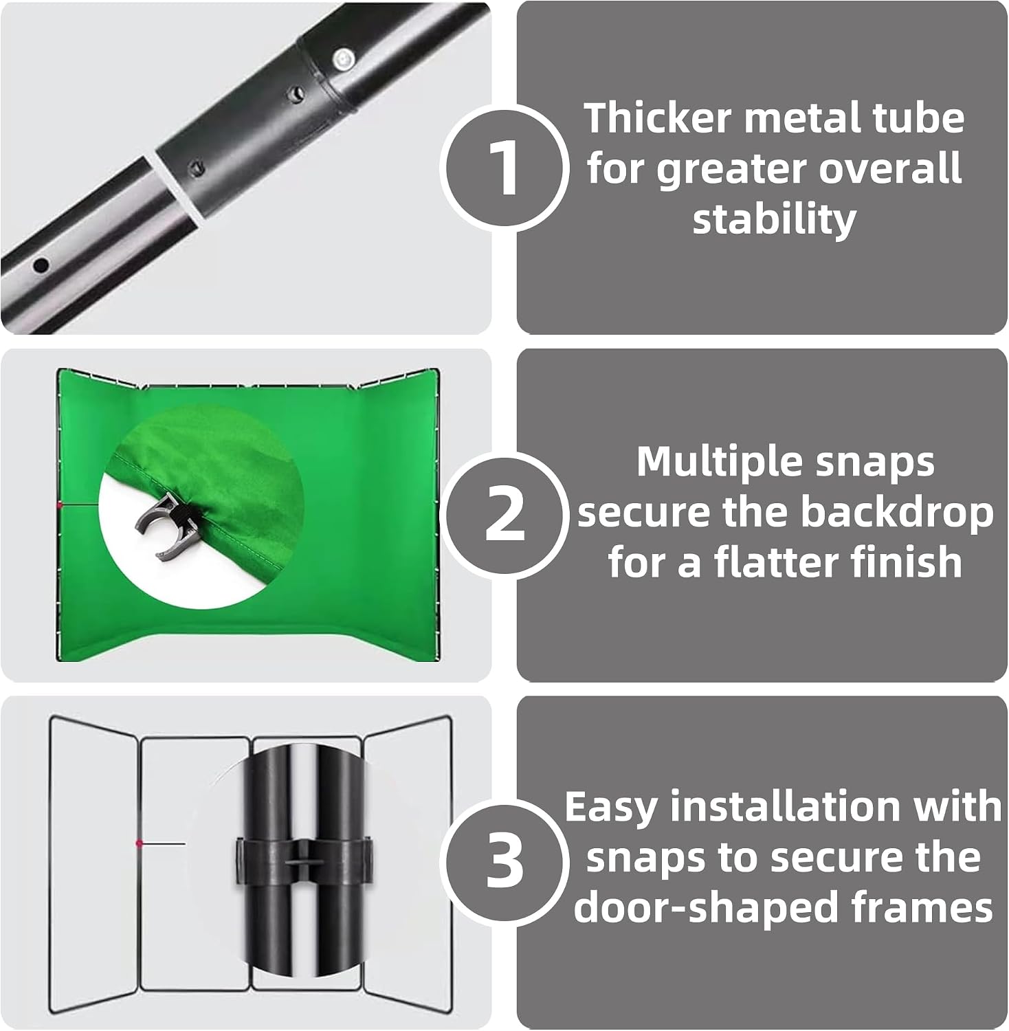 7.87ft x 13.12ft Green Screen Backdrop Kit with Stand | Adjustable Background, Large Collapsible Backdrop for Studio