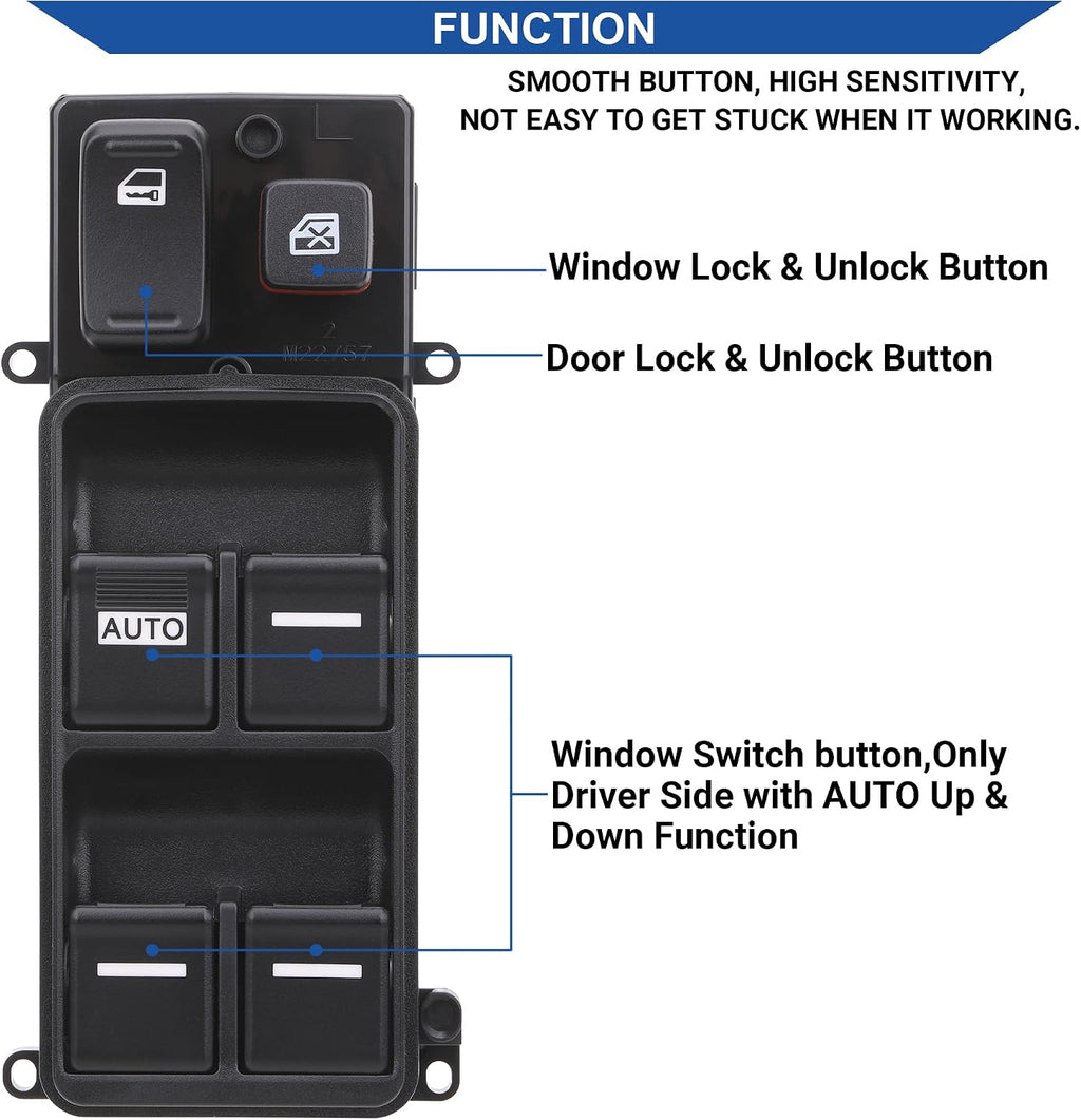 Master Power Window Switch for 2003-2007 Honda Accord CM5 CM6 Sedan