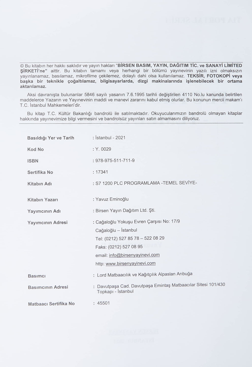 S7 1200 PLC Programlama - Temel Seviye